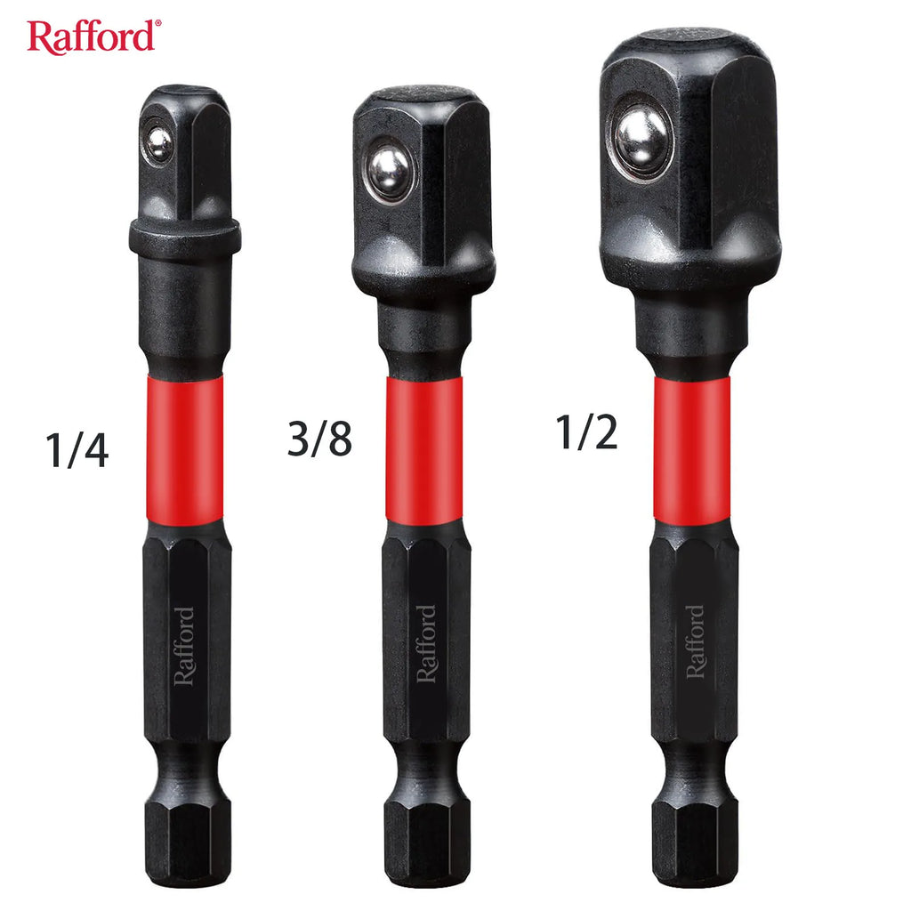Rafford Impact Socket Adapter Set 1/4" 3/8" and 1/2" Drive