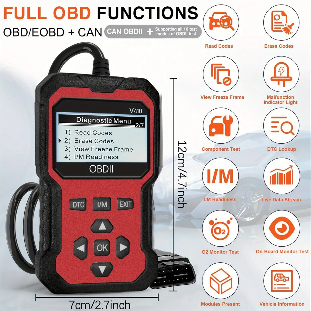 Universal OBD2 Diagnostic Scanner & Check Engine Code Reader Tool