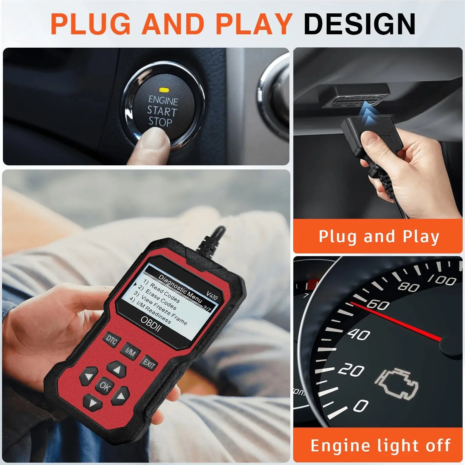 Universal OBD2 Diagnostic Scanner & Check Engine Code Reader Tool