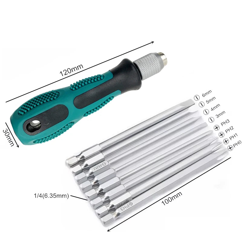 Screwdriver Set Slotted Phillips Screw Driver Magnetic Electrical Home Repair Hand Tool Kit
